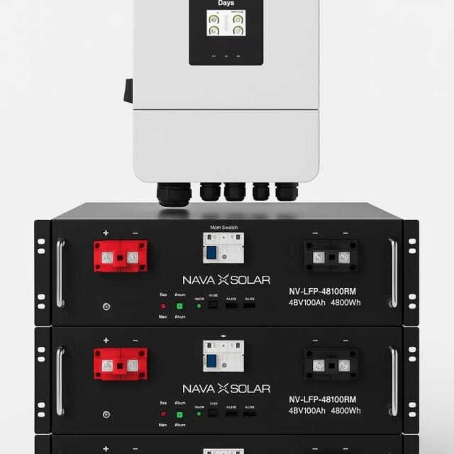 8kw deye hybrid inverter + 3 x 4.8kwh nava lithium batteries